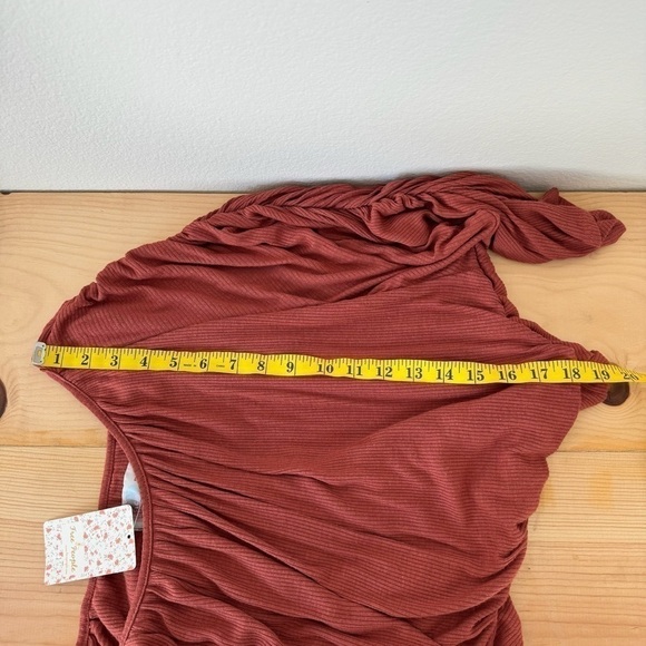 Free People Beach You’re the One Scoop Neck Crop Top Cherry Chai XS - Picture 12 of 14